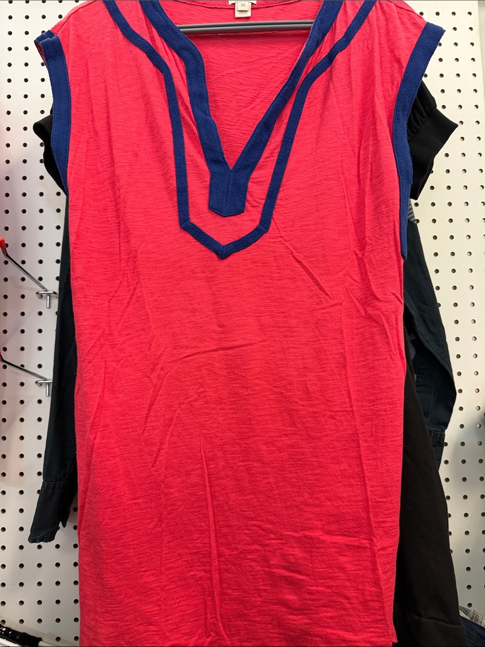 J. Crew Coral Tank Top with Navy Trim